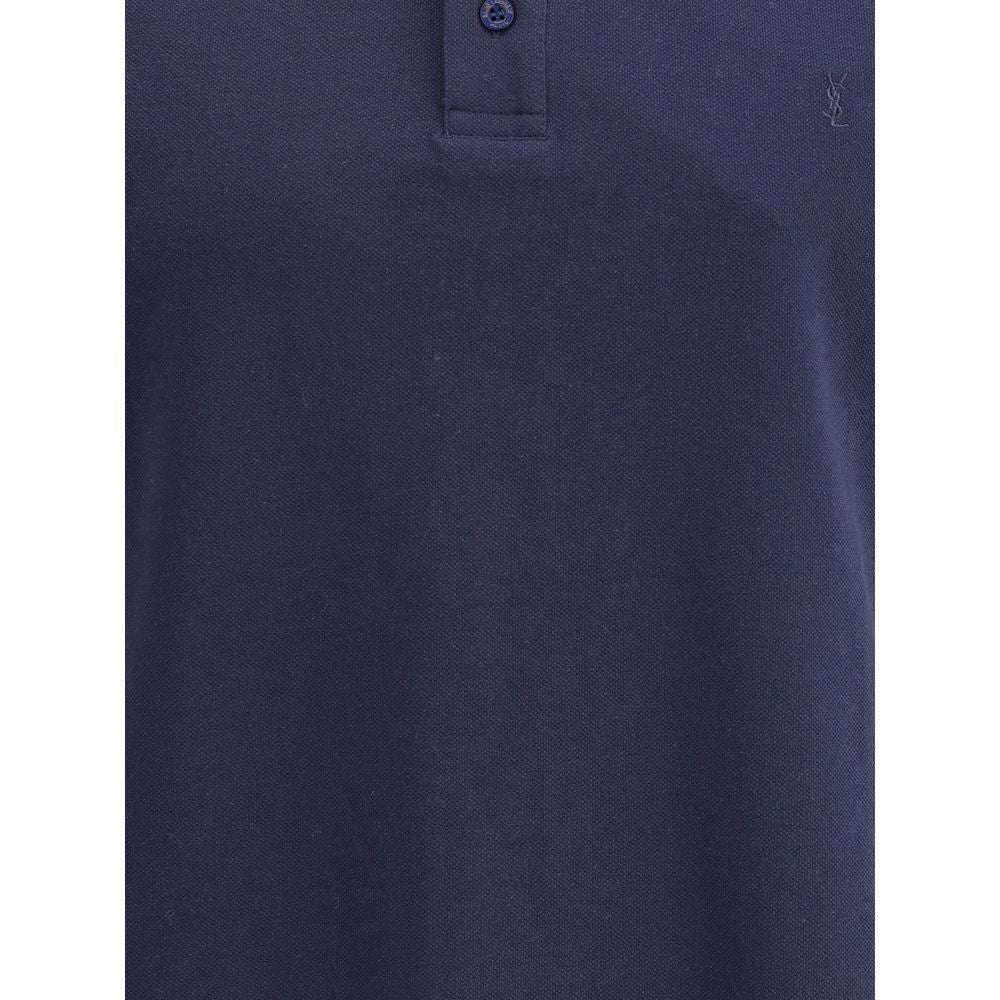 Blue Cotton Polo Shirt