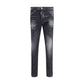 Black Cotton Slim Fit Jeans