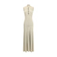 Gold Viscose Casual Dress
