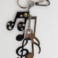 Silver Musical Note Key Holder Keychain Bag Charm Keyring