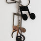 Silver Musical Note Key Holder Keychain Bag Charm Keyring