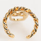 Gold Tone Brass Oval DG Logo Chain Adjustable Ring