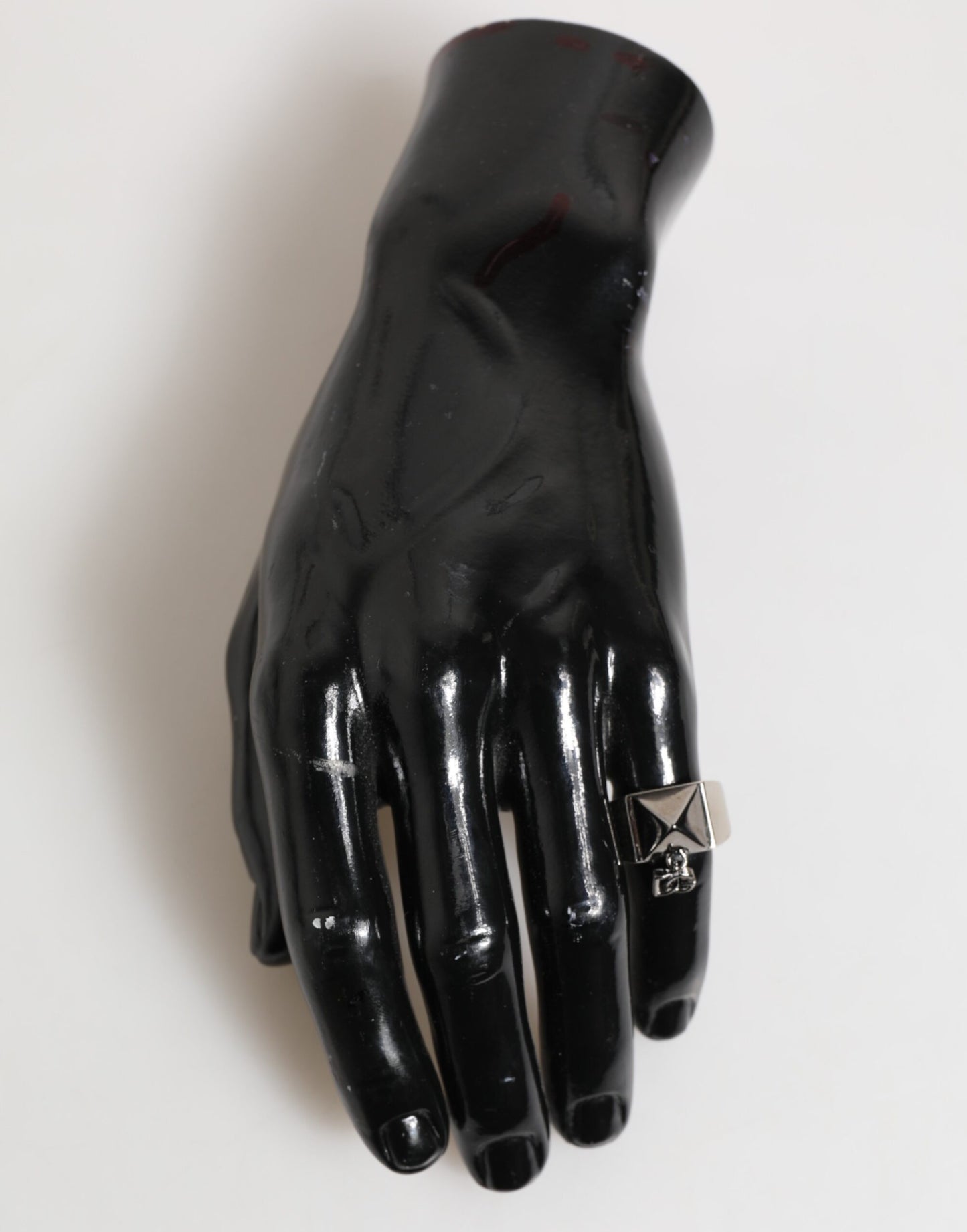 Silver Tone Pyramid DG Logo Real Brass Ring