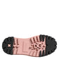 Light Powder Pink Black Leather Lace-Up Shoes