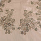 Beige Sequined Flower Flare Ball Gown Dress