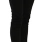 Black Mid Waist Slim Fit Skinny Denim Casual Pants Jeans