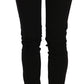 Black Mid Waist Slim Fit Skinny Denim Casual Pants Jeans