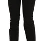Black Low Waist Slim Leg Skinny Denim Casual Pants Jeans