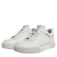 White Miami Leather Low Top Sneakers Men Shoes