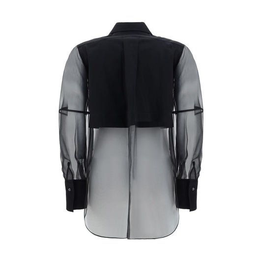 Black Cotton Pattern Shirt