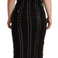 Black Cady Sleeveless Lace Up Bodycon Dress