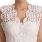 White Flower Lace Corsage Long Maxi Dress