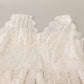 White Flower Lace Corsage Long Maxi Dress