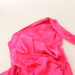 Pink Sheath Silk Bow Open Shoulder Dress