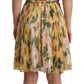 Yellow Floral Print Pleated Maxi Dress