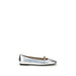 Silver Calf Leather Bos Taurus Ballet Flats