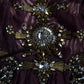 Purple Viscose Crystal A-Line Gown Dress