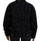 Cotton Black Leopard Long Sleeve Denim Jacket