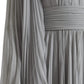 Light Grey Polyester Pleated Long Maxi Dress
