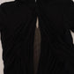 Black Viscose Long Sleeves Cut Out Mini Dress