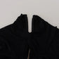 Black Viscose Long Sleeves Cut Out Mini Dress