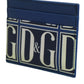 Blue Calf Leather DG Logo Monogram Card Holder Wallet