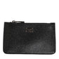 Black Leather Chain Link Mens Coin Purse Key Clip Holder Wallet