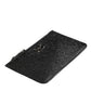 Black Leather Chain Link Mens Coin Purse Key Clip Holder Wallet