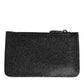 Black Leather Chain Link Mens Coin Purse Key Clip Holder Wallet