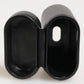 Black Calfskin Leather Logo Print Flip Holder Airpods Case