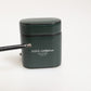 Army Green Calfskin Leather Logo Flip Holder Airpods Case