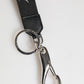 Black Silver Nylon DG Crown Men's Holder Keychain Keyring