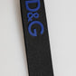 Black Blue DG Logo Polyester Brass Holder Keychain Keyring