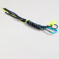 Blue Yellow Leather Tape String DG Logo Keychain Keyring