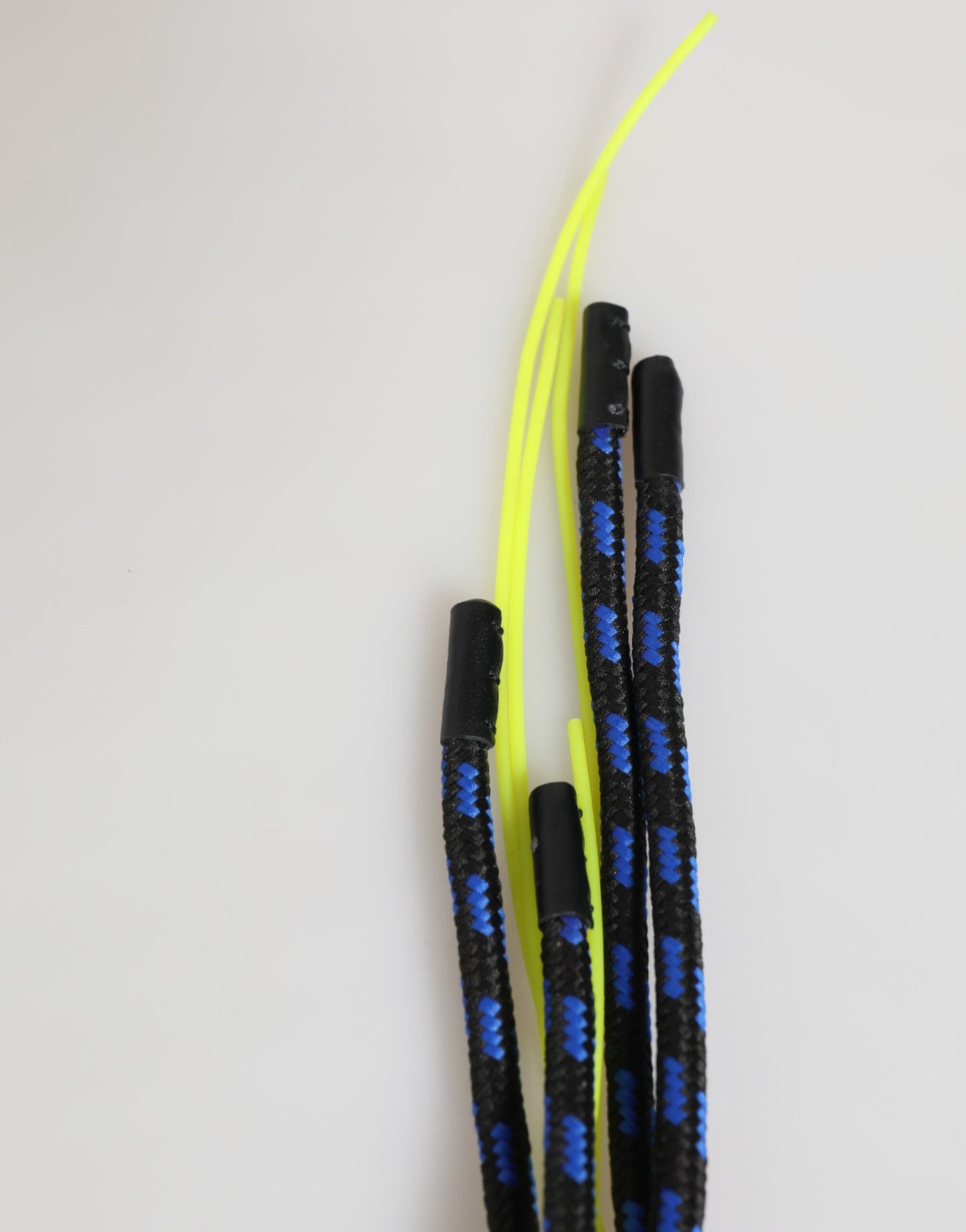 Blue Yellow Leather Tape String DG Logo Keychain Keyring