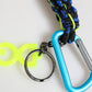 Blue Yellow Leather Tape String DG Logo Keychain Keyring