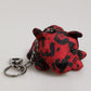 Red Black Polyester Animal Silhouette Bag Keychain Keyring