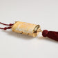 White Pearl Resin Gold Metal Red Tassel Pendant Bag