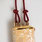 White Resin Gold Metal Crossbody Mini Purse Pendant Bag