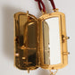 White Resin Gold Metal Crossbody Mini Purse Pendant Bag