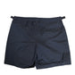 Navy Blue Polyester Pinstripe Men Shorts Swimwear