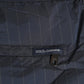 Navy Blue Polyester Pinstripe Men Shorts Swimwear