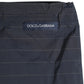Navy Blue Polyester Pinstripe Men Shorts Swimwear