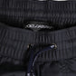 Black White Polyester Logo Elastic Waistband Swimwear