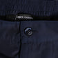 Navy Blue Polyester Logo Buckle Waist Swimwear