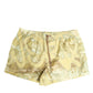 Yellow World Map Polyester Elastic Waistband Swimwear
