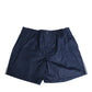 Navy Blue Cotton Elastic Waistband Button Swimwear