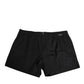 Black Cotton Elastic Waistband Button Swimwear