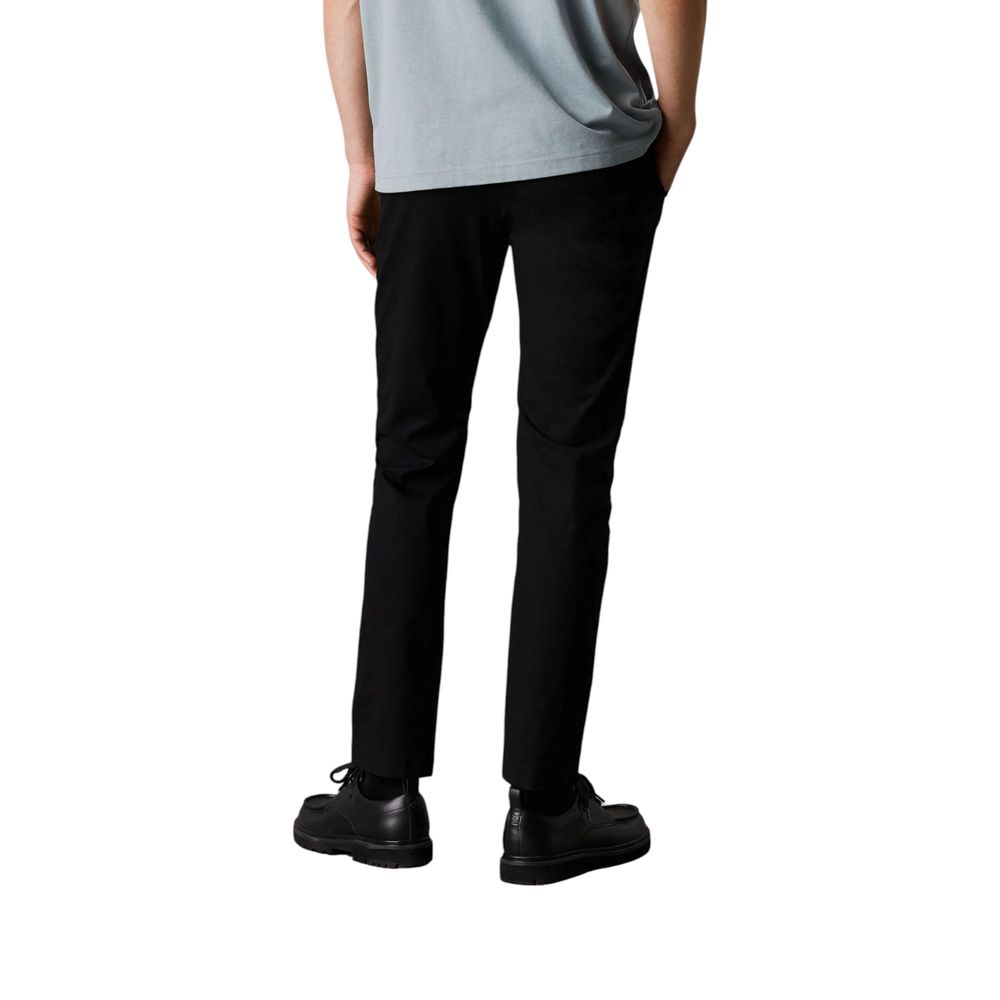 Black Recycled Cotton Chino Pants