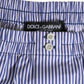 Blue White Cotton Striped Button Fly Shorts Swimwear